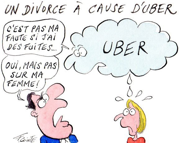 Dessin: Contraint au divorce, un mari demande 45 millions à Uber
